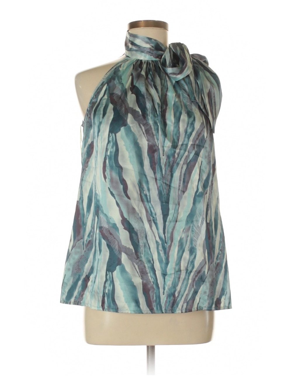 MICHAEL Michael Kors Teal and Aqua Tie-Neck Halter Camisole